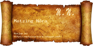 Metzing Nóra névjegykártya