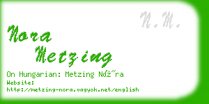 nora metzing business card